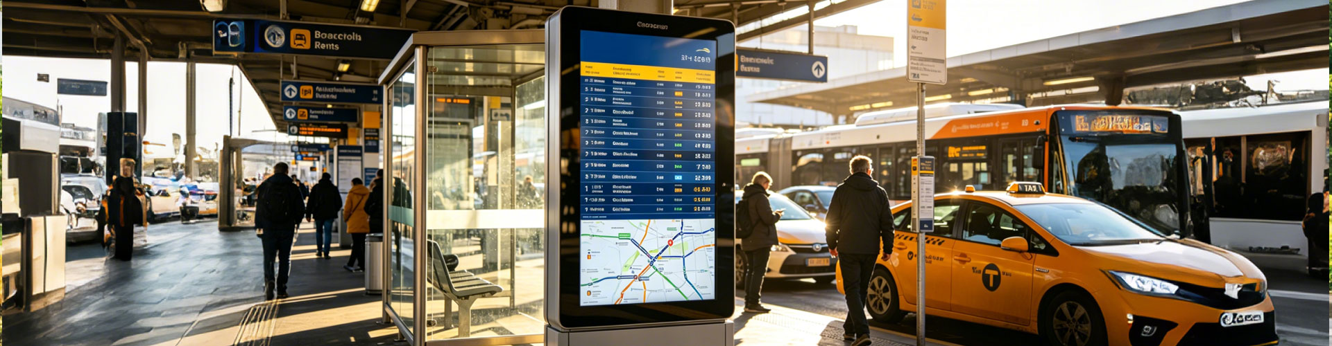 Smart Outdoor Passenger Information Display for Bus | Taxi Transit Hubs
