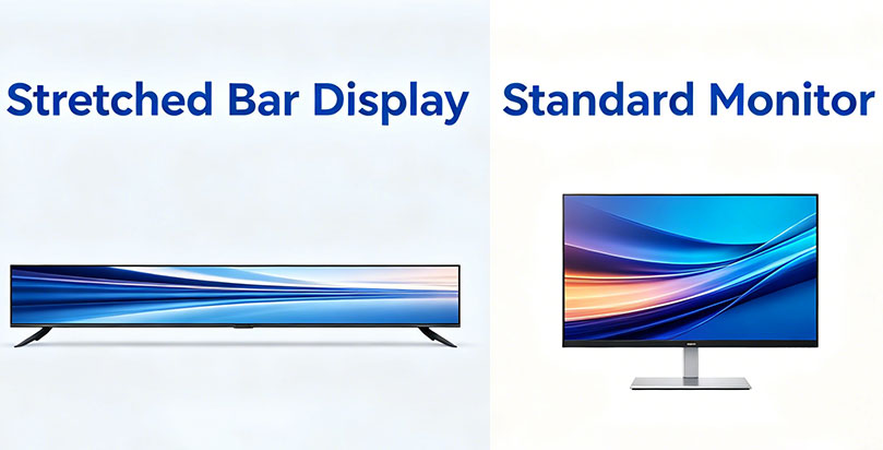 Stretched Bar Display vs. Standard Monitor