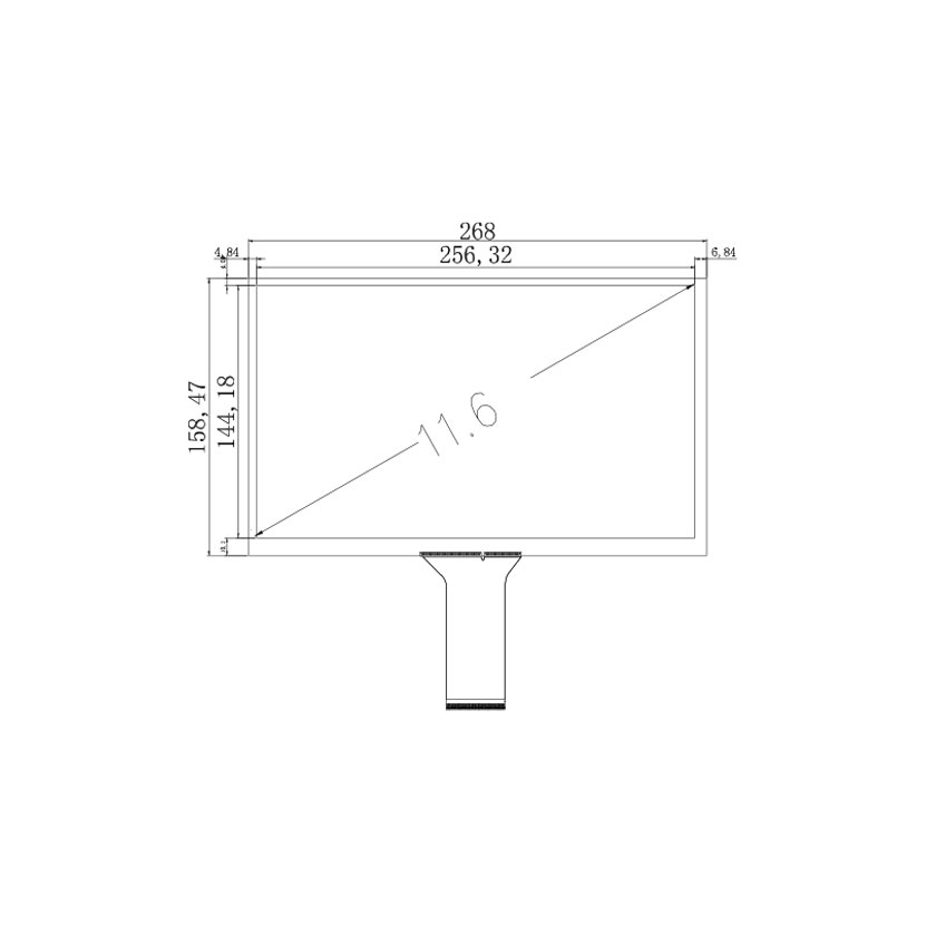 11.6 Inch Tempered Glass Touchscreen  16:9