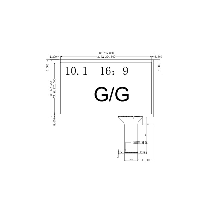 10.1  Inch Tempered Glass Touchscreen 16:9