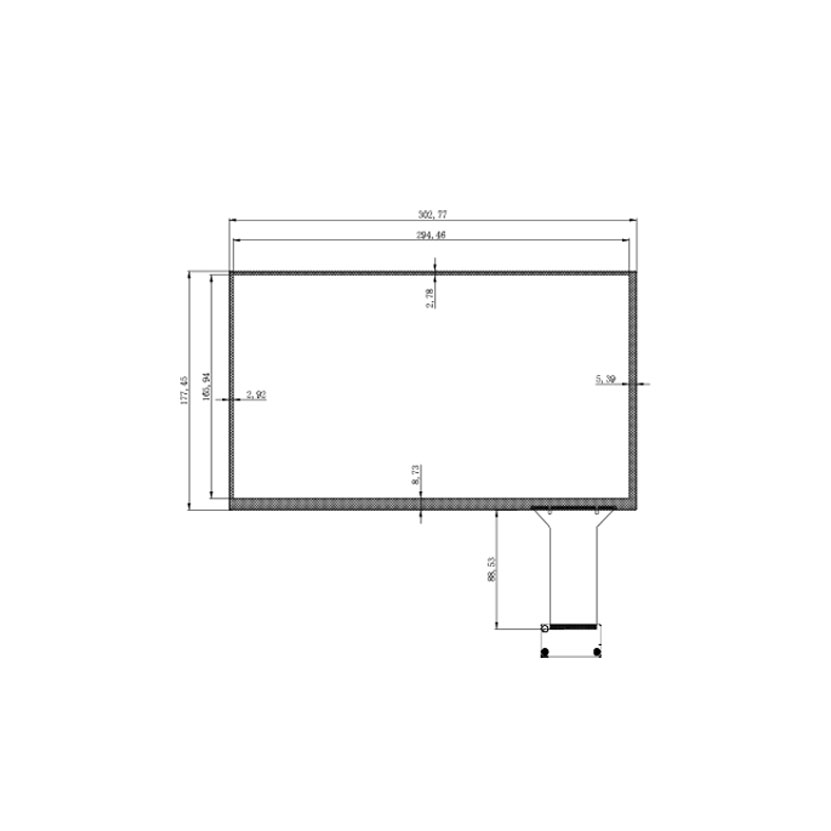 13.3-Inch Right-Side Tempered Glass Touchscreen 16:9