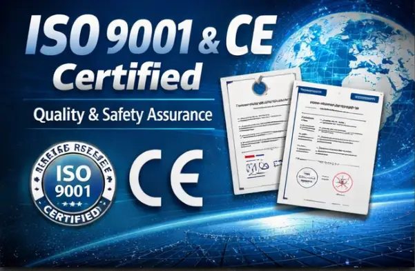 ISO 9001, CE, and RoHS compliant production standards.