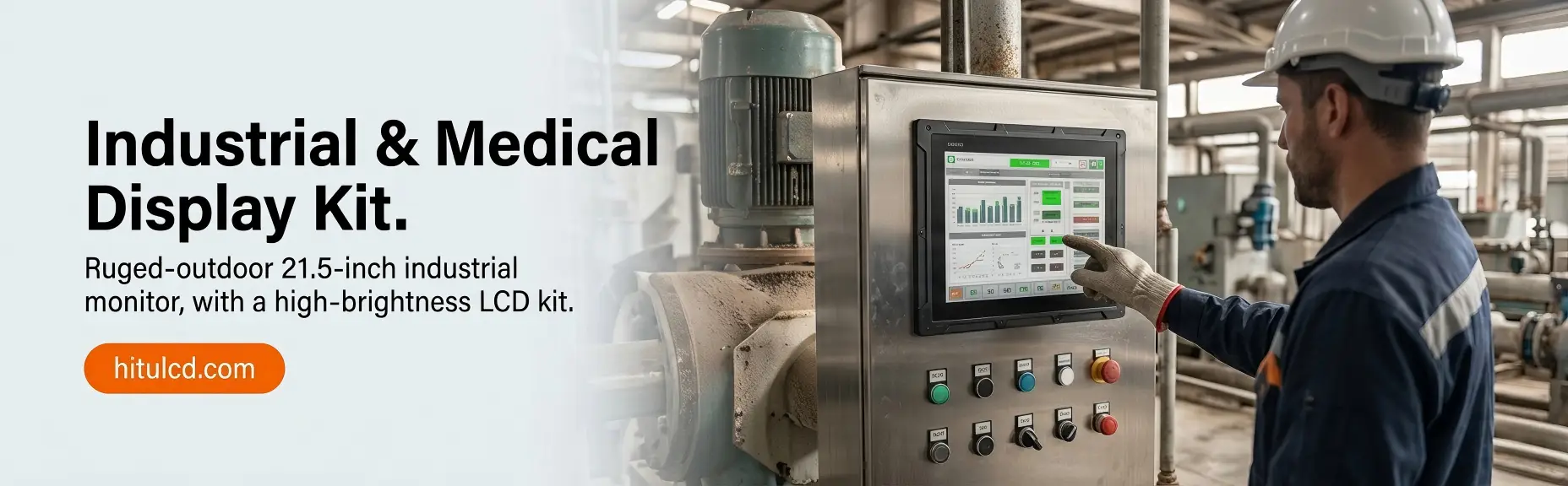 Wide temperature industrial open frame LCD monitor for rugged control panels